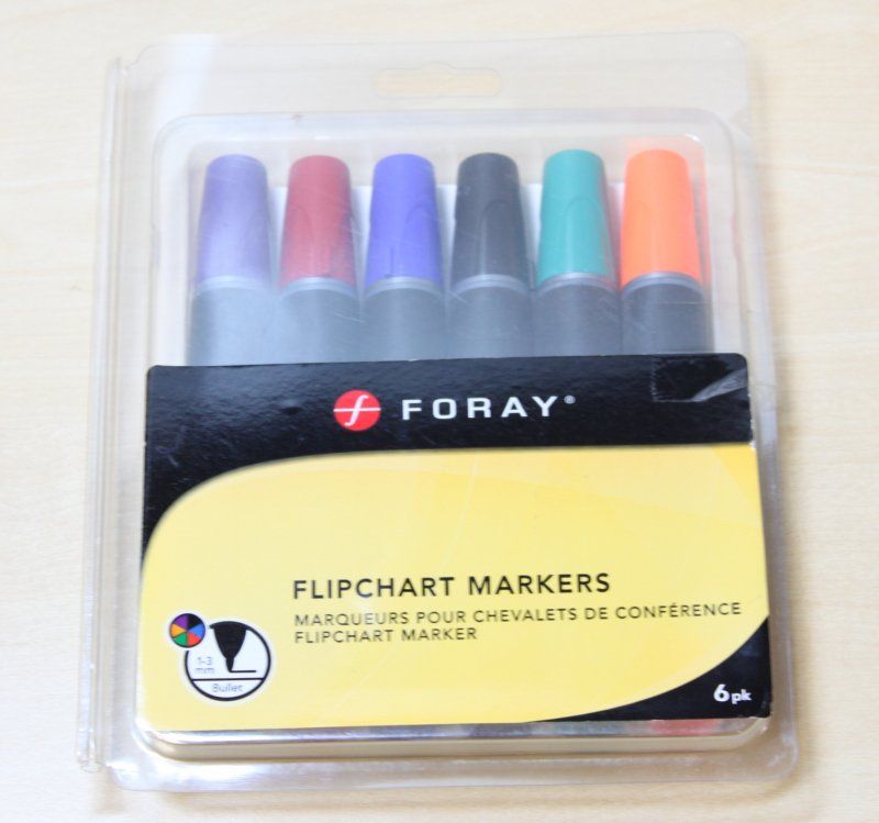Foray Flipchart Markers Pens Assorted Colours Sealed Pack of 6 B3W eBay