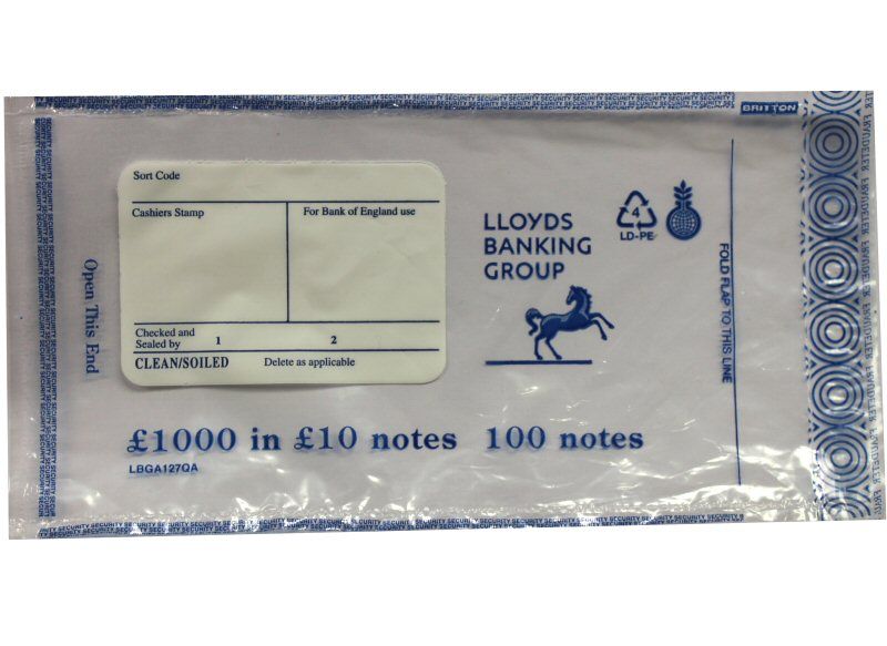 Plastic Money Note Bank Bags £1000 in £10 Notes Security Seal Z0BN eBay