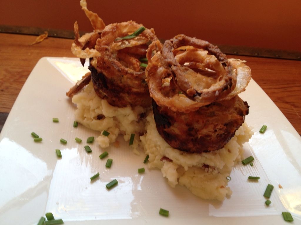 Chicken Meatloaf with Onion Rings