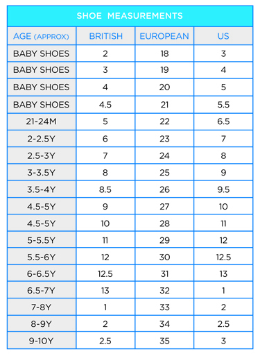 us baby shoe size