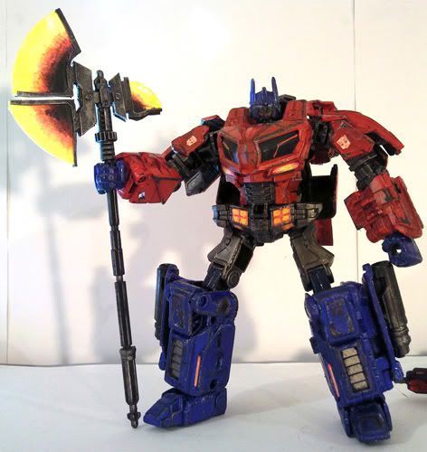 ~Custom Transformers War For Cybertron Optimus Prime With Scratchbuilt Axe By Mykl~