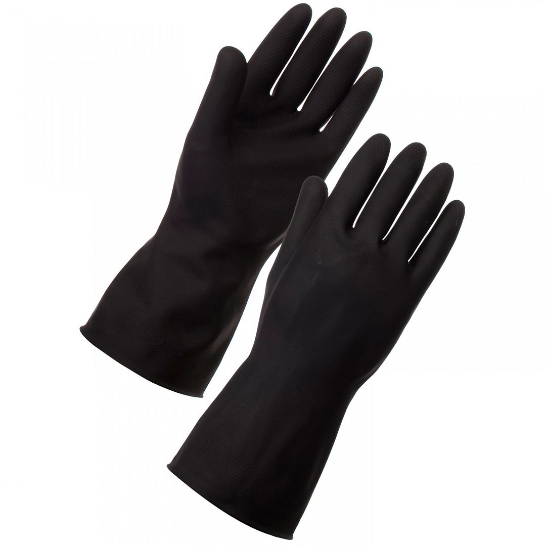 Pair Elbow Length Marigold Industrial Heavyweight Rubber Latex Gauntlet Gloves