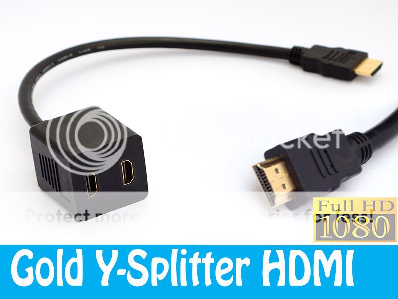  HDMI Male to Dual HDMI Female 2 Way Y Splitter Cable Adapter For HD TV