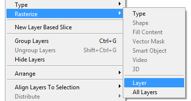 How to Rasterize a Layer in Photoshop?