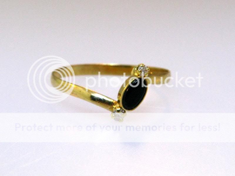 18k Gold Ring Lot Emerald Onyx Cubic Zirconium  