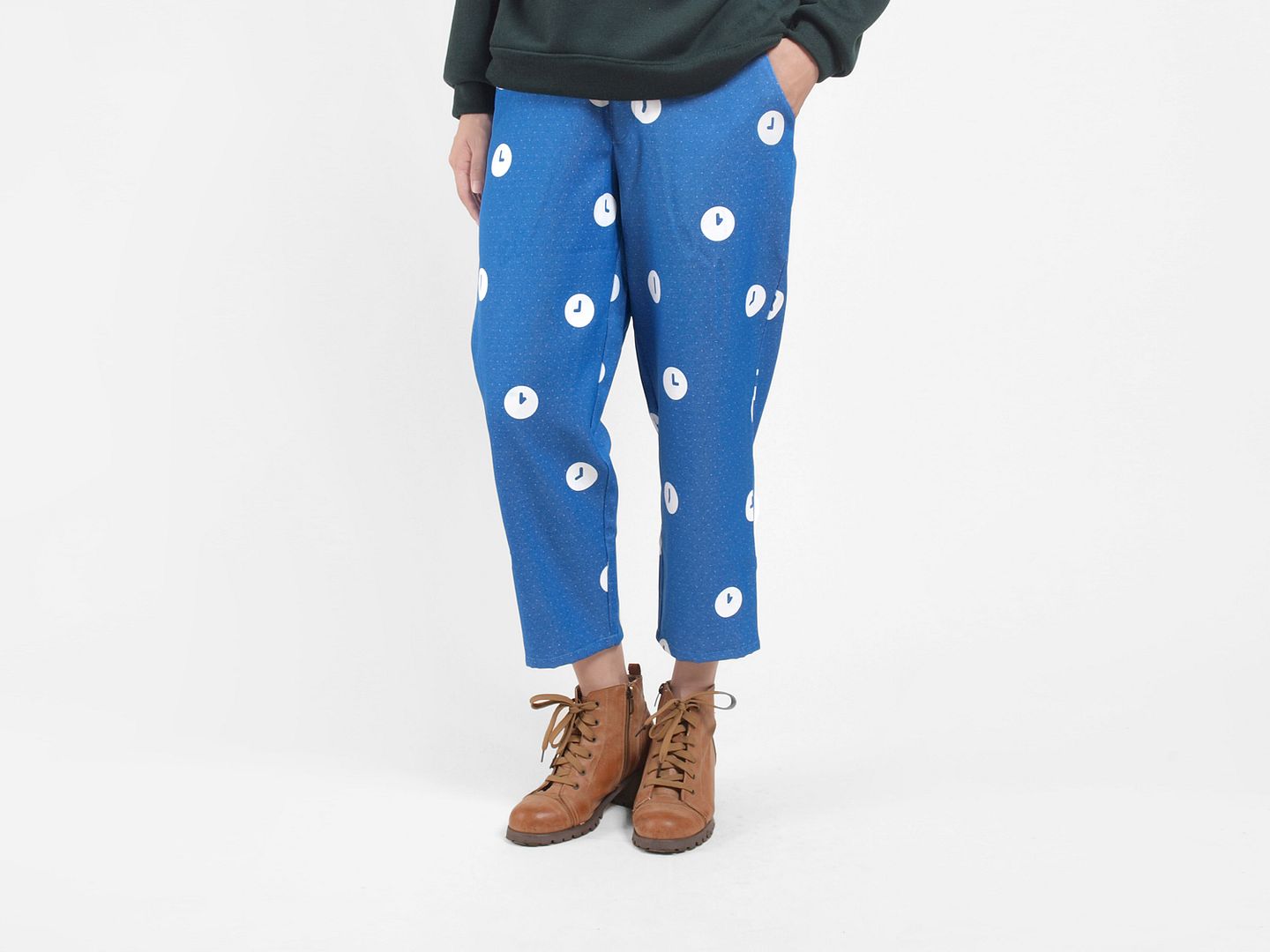 Time Series / Time Screen Printing Wide Leg Pants - Sapphire - Women's Pants - Other Materials Blue