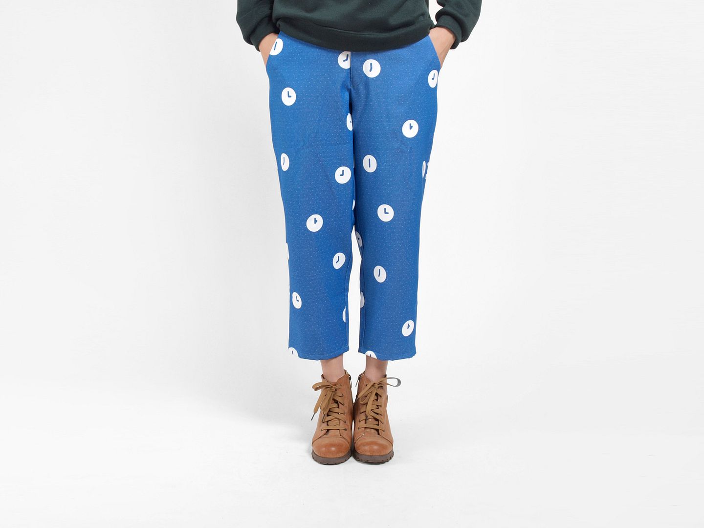Time Series / Time Screen Printing Wide Leg Pants - Sapphire - Women's Pants - Other Materials Blue