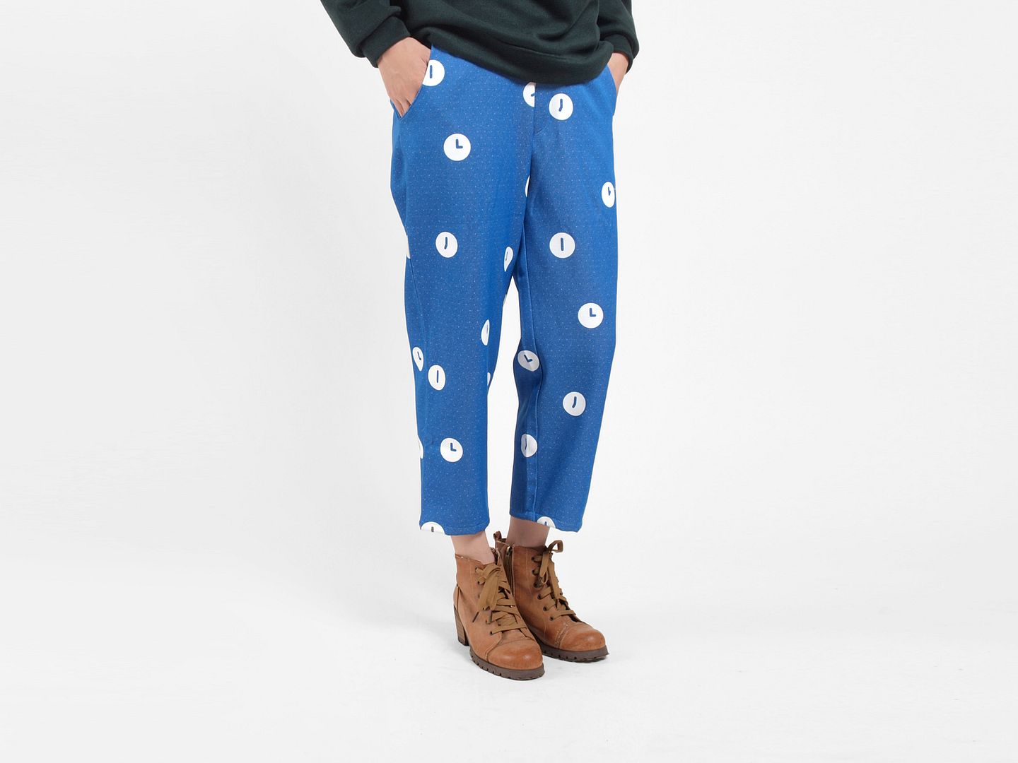 Time Series / Time Screen Printing Wide Leg Pants - Sapphire - Women's Pants - Other Materials Blue