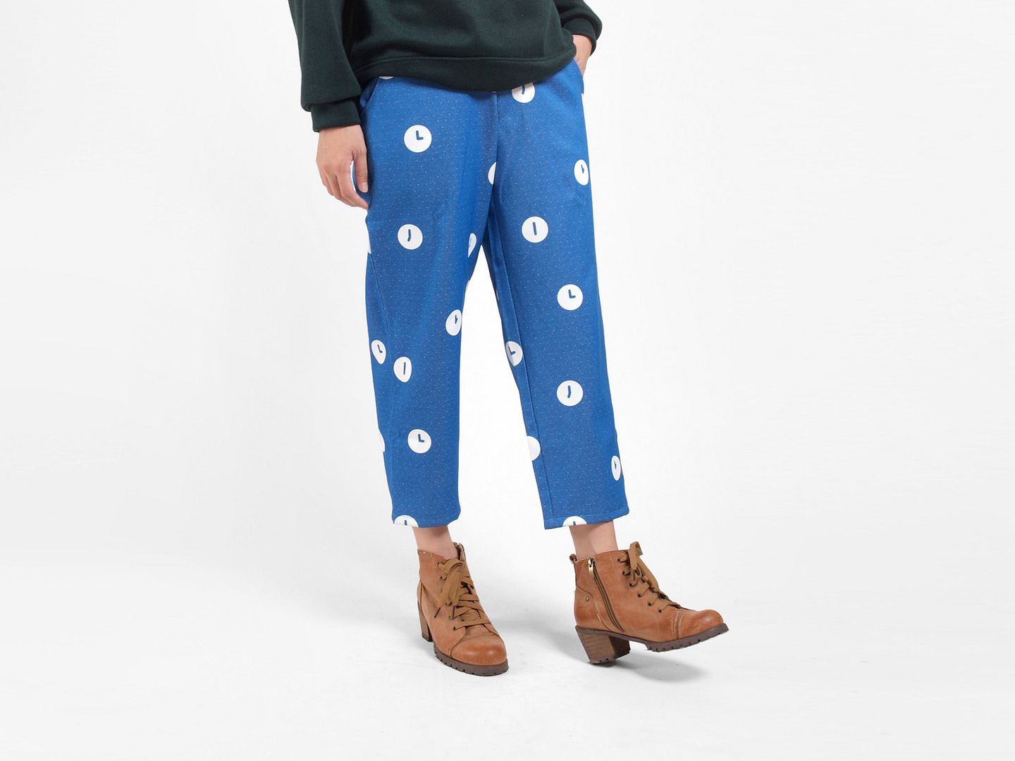 Time Series / Time Screen Printing Wide Leg Pants - Sapphire - Women's Pants - Other Materials Blue