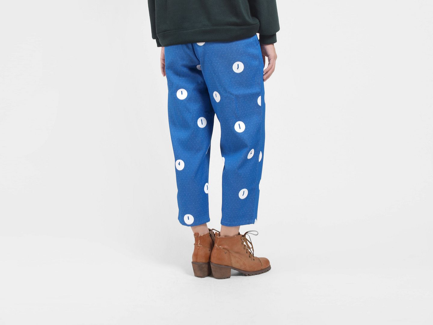 Time Series / Time Screen Printing Wide Leg Pants - Sapphire - Women's Pants - Other Materials Blue