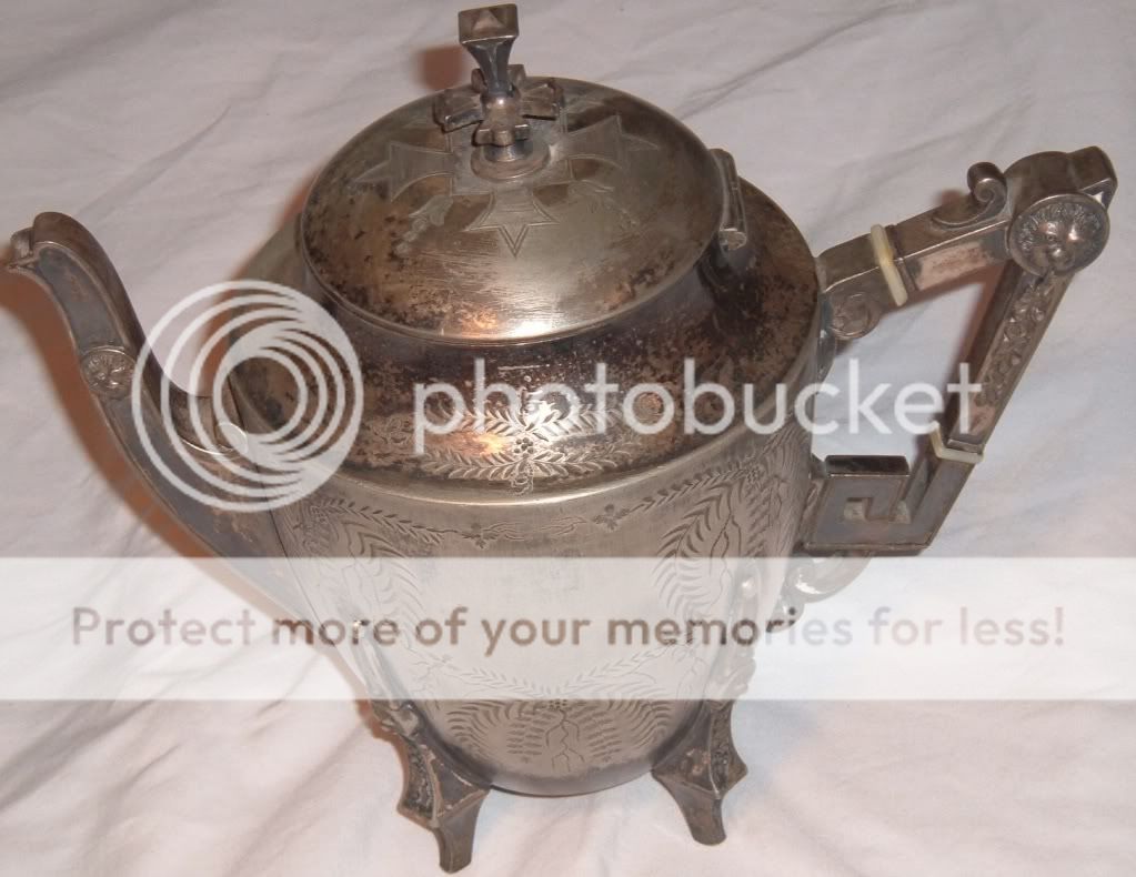 Antique 1877 Meriden B Company Silver Plated Teapot